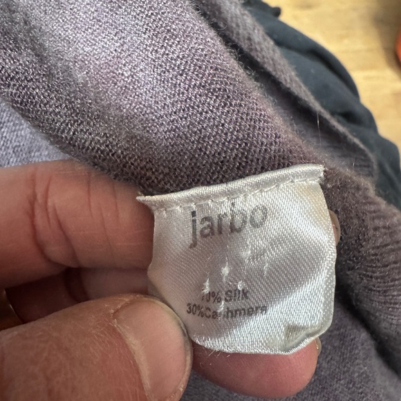 Jarbo Silk Cashmere Open Front Cardigan Hand-Dyed Mauve Grey Minimalist - Picture 5 of 6